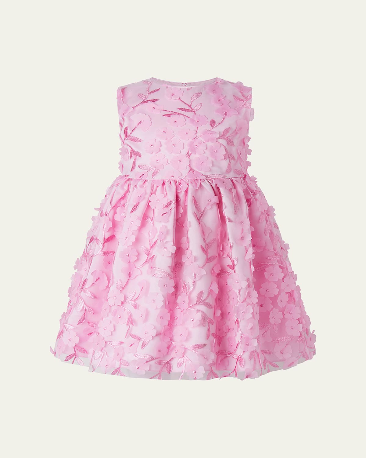 Rachel Riley Girl's Rose Applique Party Dress In Pink