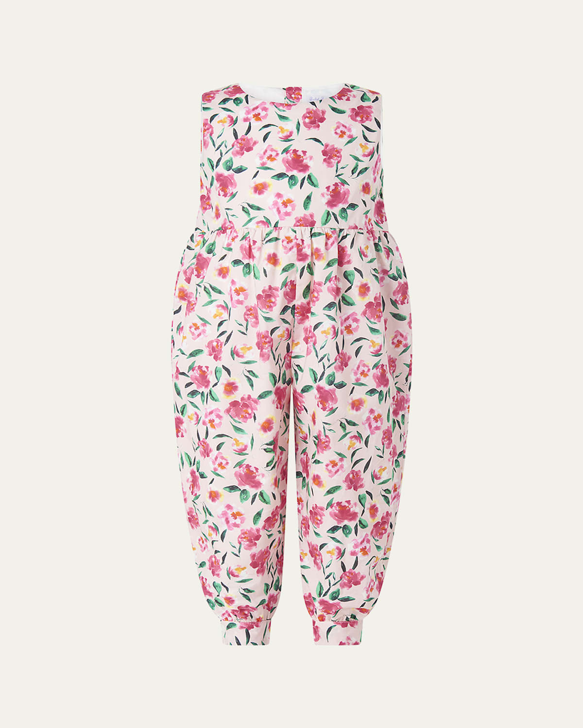 Rachel Riley Girl's Posy Floral Sleeveless Jumpsuit In Pink