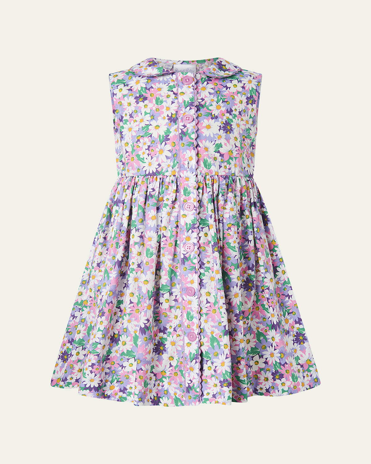 RACHEL RILEY GIRL'S ASTER SLEEVELESS BUTTON-FRONT DRESS 