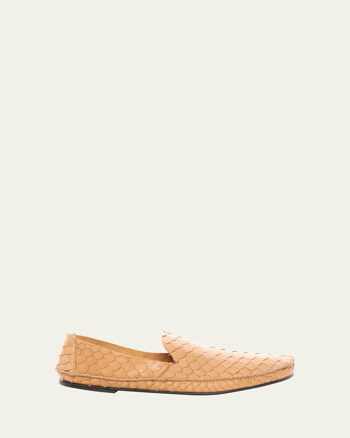 The Row Tyler Python Moccasin Loafers In Brown