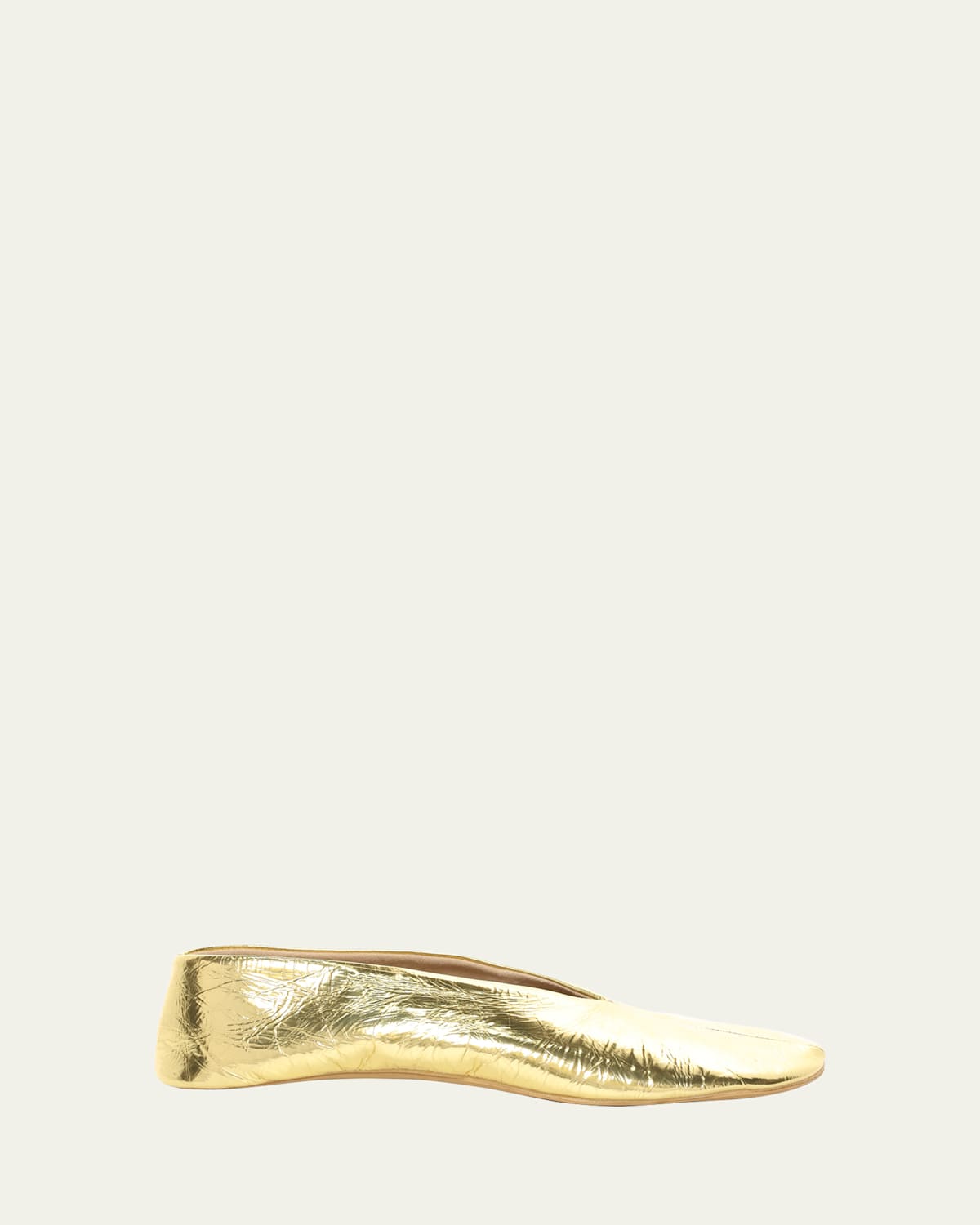 The Row Stella Metallic Leather Ballerina Slippers In Gold