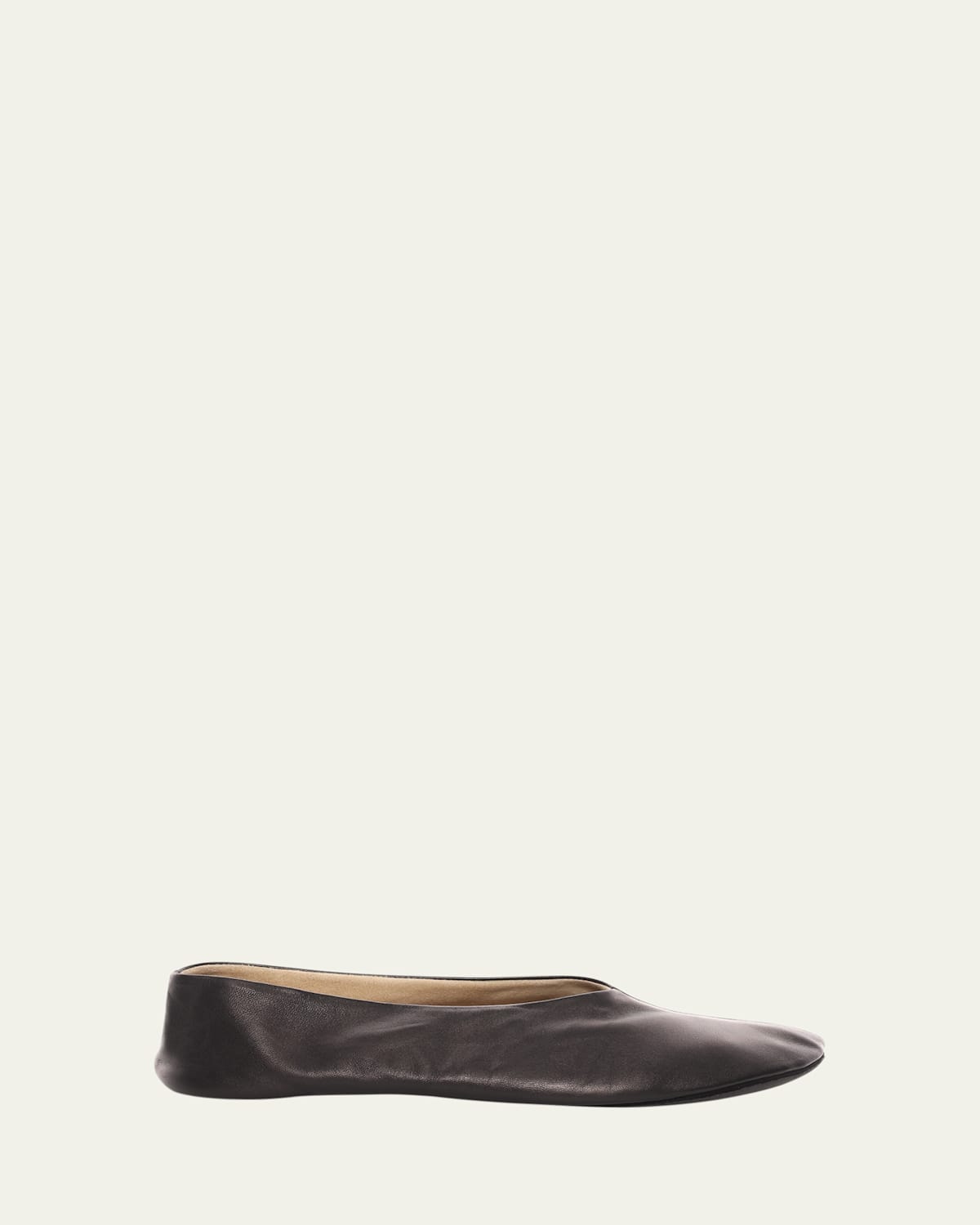 The Row Stella Lambskin Ballerina Slippers In Black