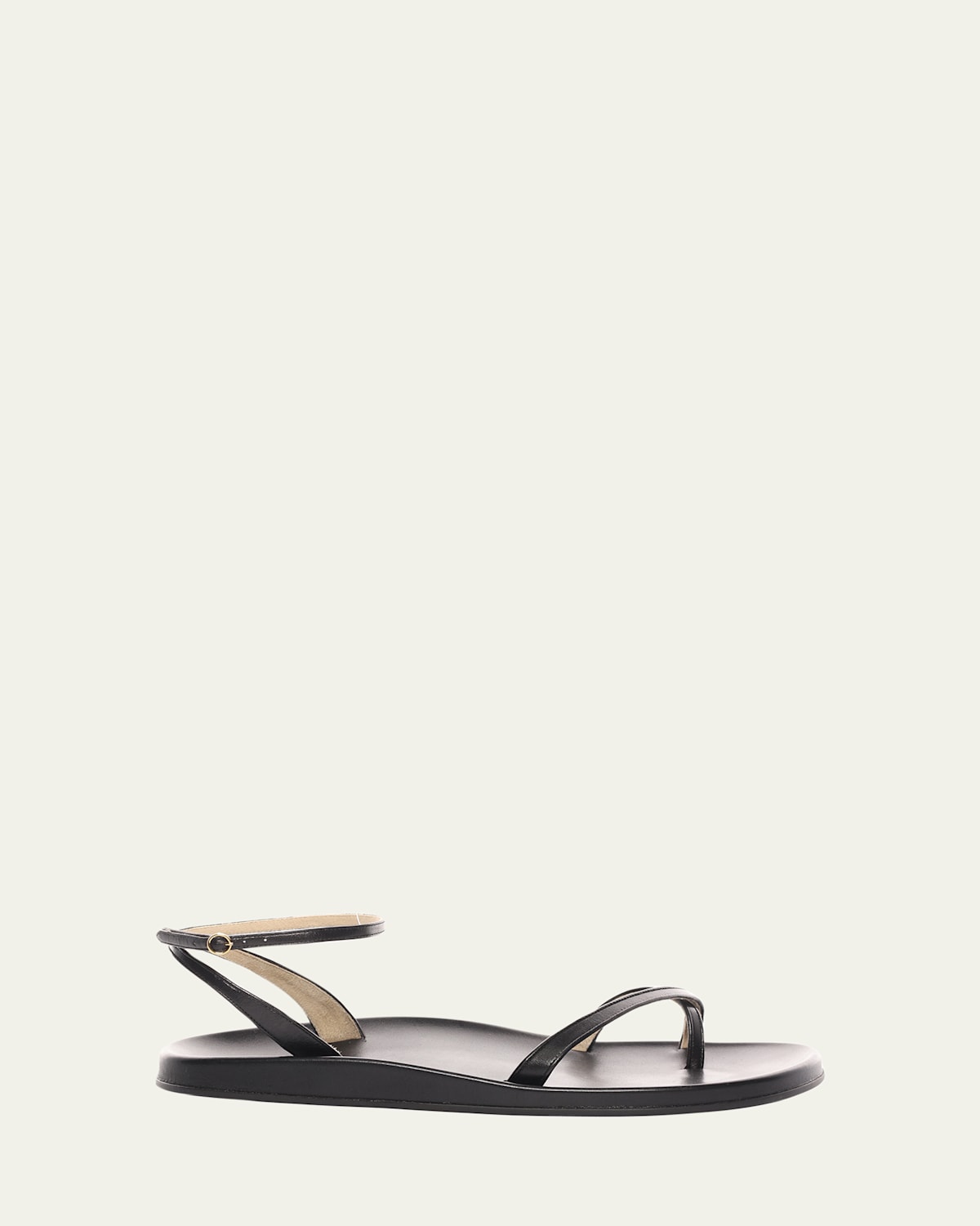 The Row Hugh Leather Ankle-strap Sandals In Black