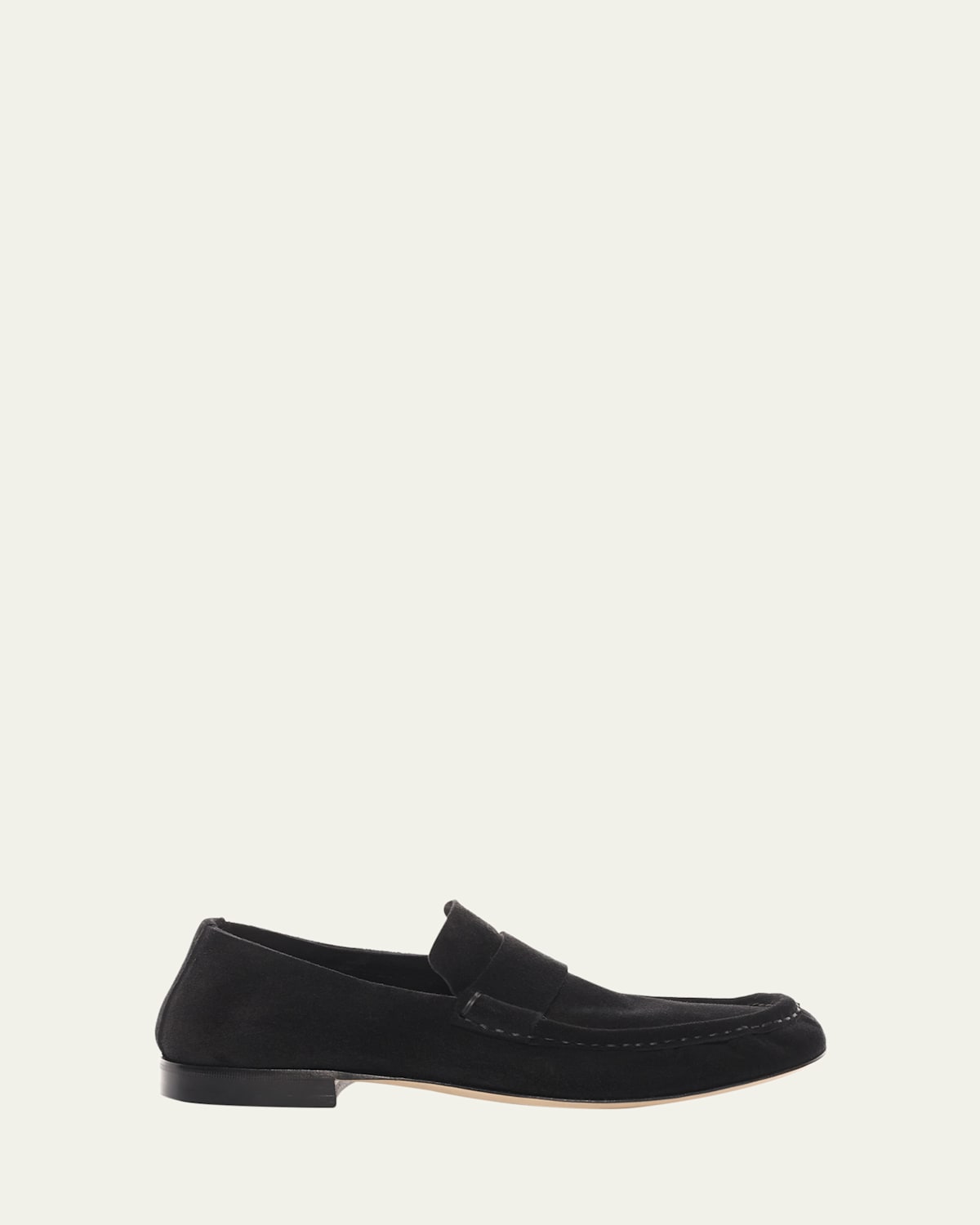 The Row Calf Suede Slip-on Loafers In Black