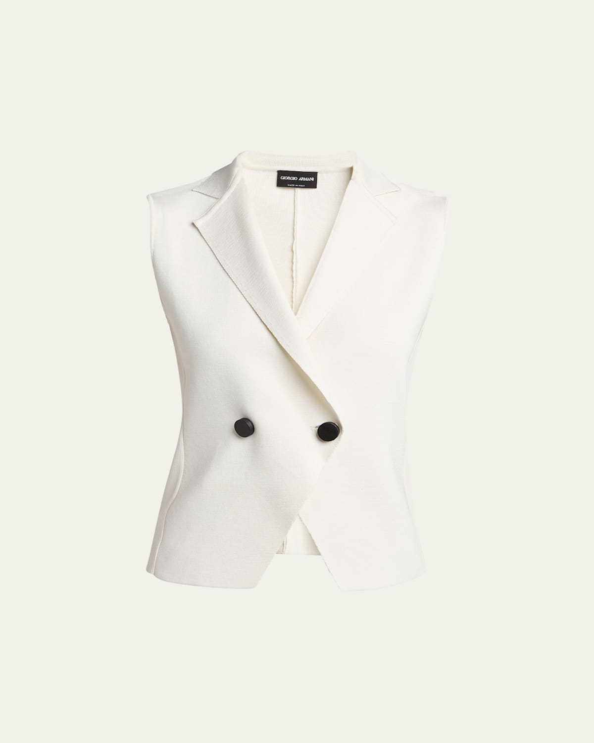 Giorgio Armani Silk Knit Single-breasted Vest In White
