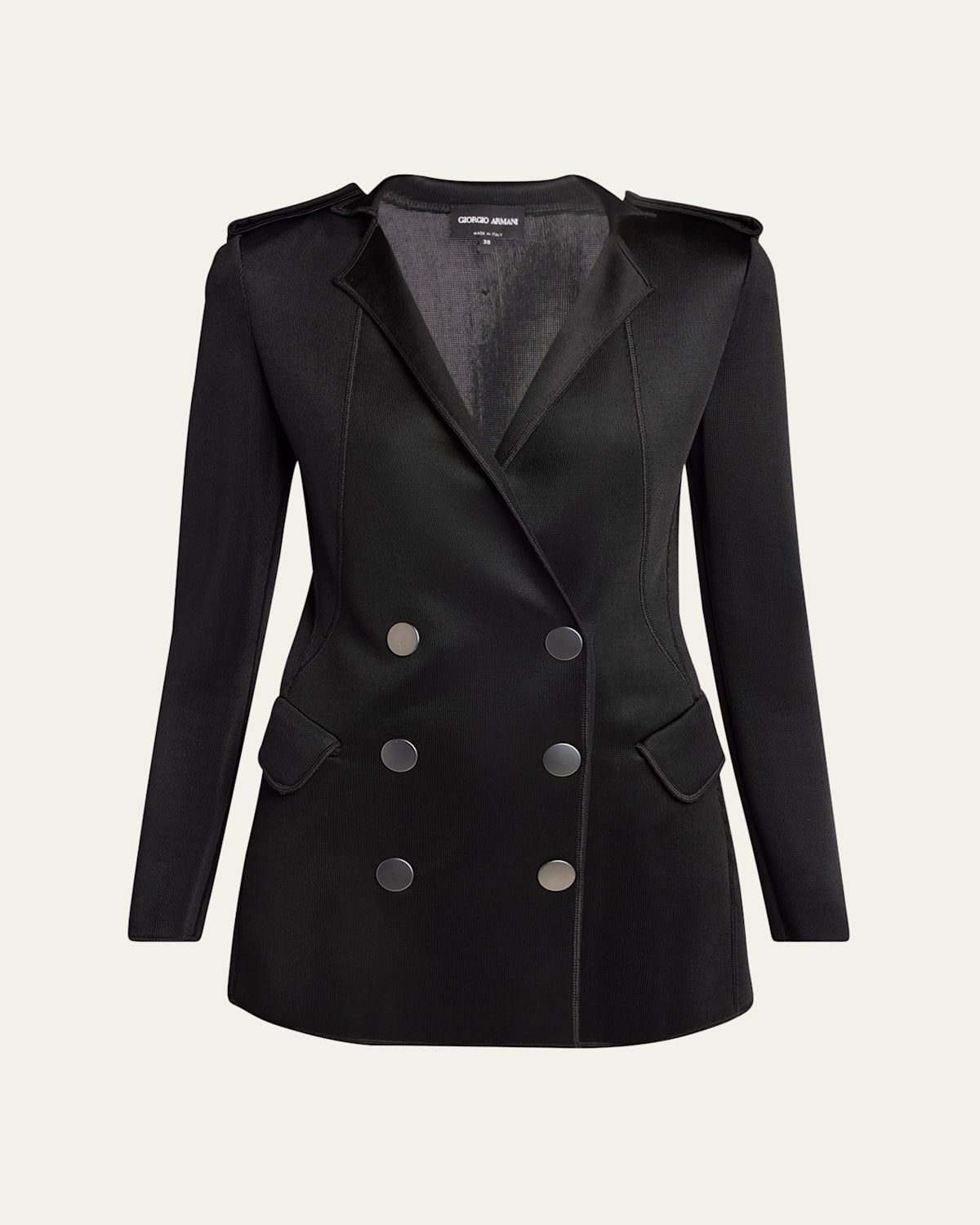 Giorgio Armani Double-breasted Viscose Jersey Blazer