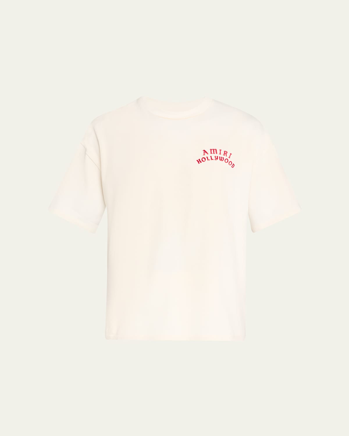 Amiri Mens Ivory Red Holly Text-print Cotton T-shirt Xl In Red