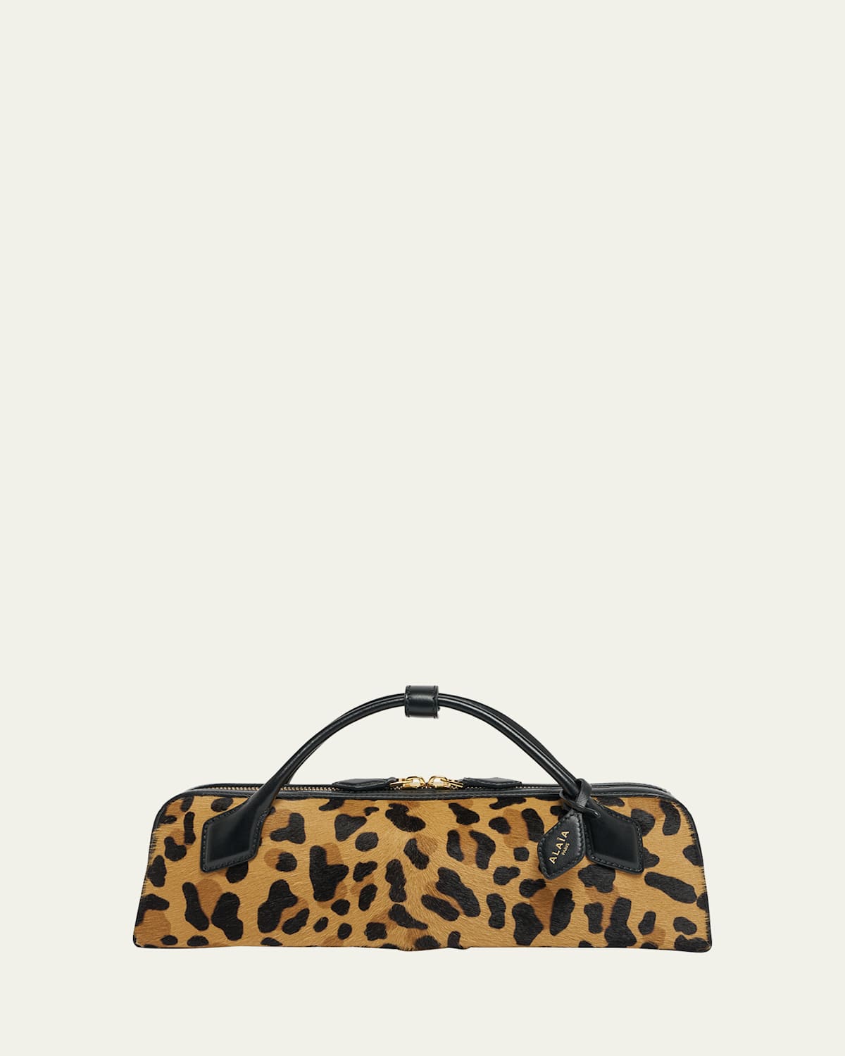 Alaïa Le Teckel Leather-trimmed Leopard-print Calf Hair Clutch