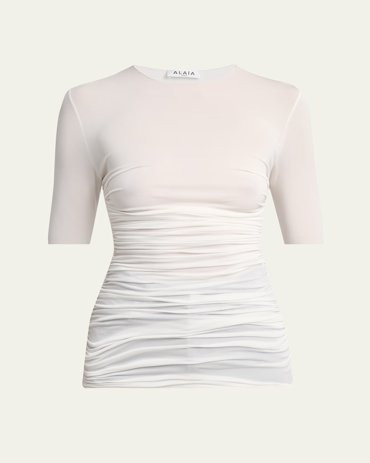 Alaïa Ruched Short-sleeve Top