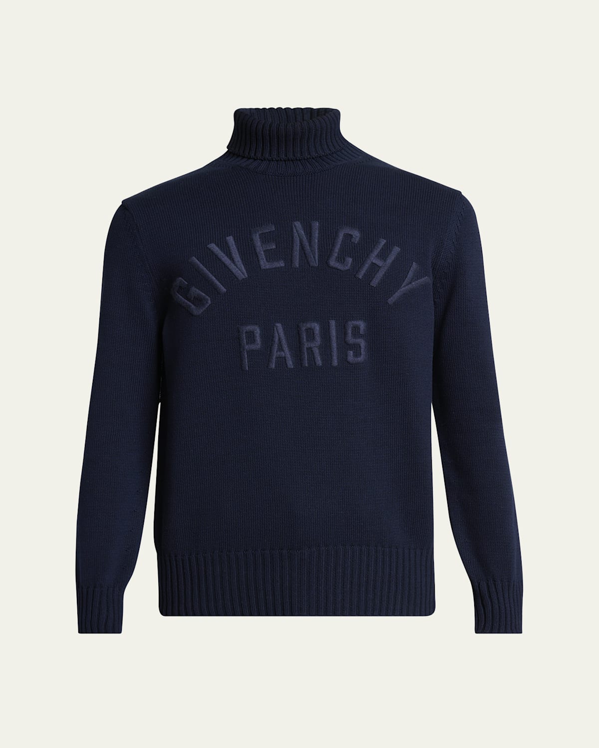 Givenchy Ribbed Turtleneck Jumper Cuffs Hem In Blue