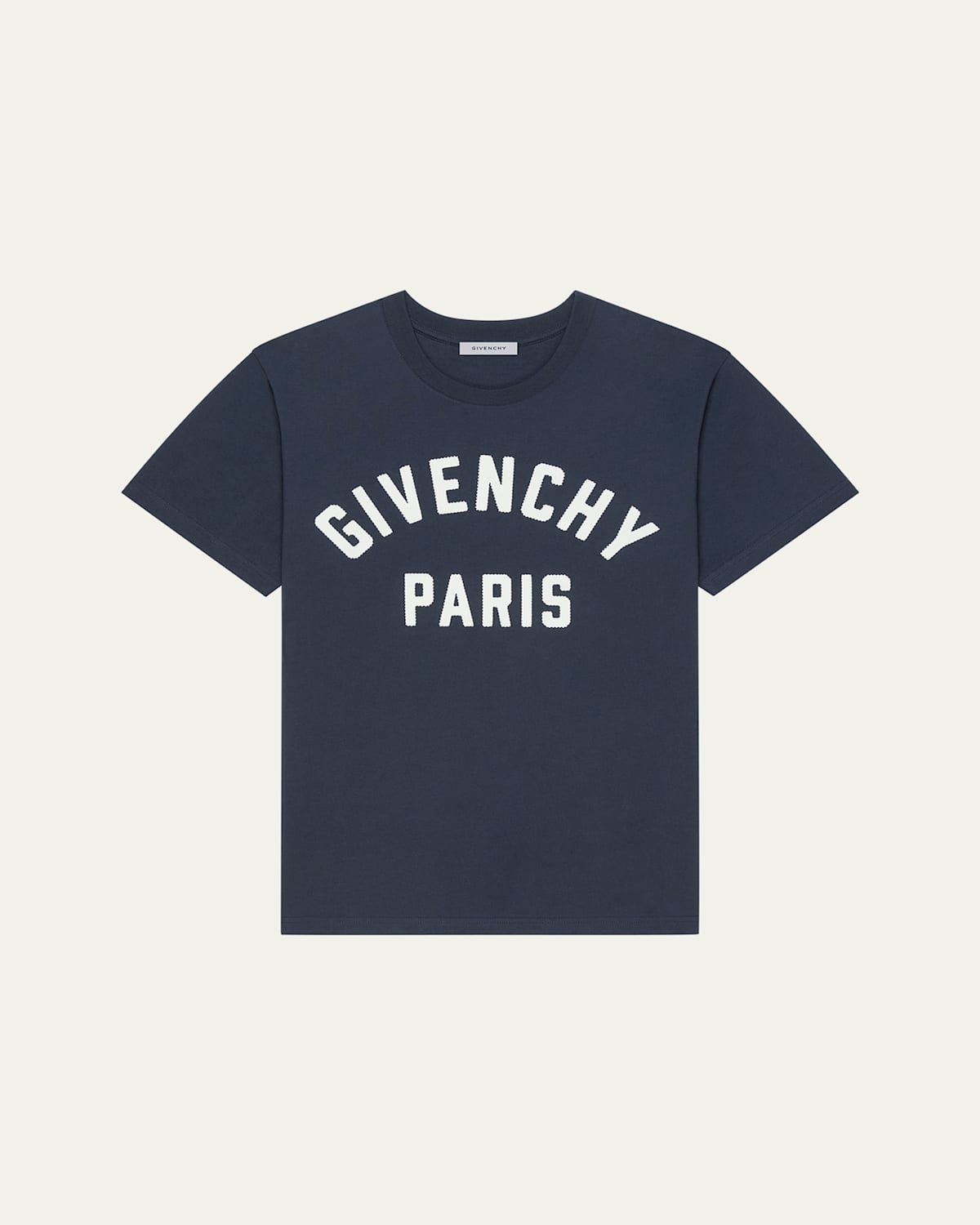 Givenchy Navy Short-sleeved T-shirt With Logo In Brown