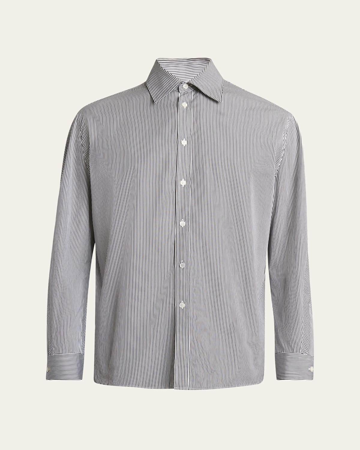 Givenchy Men's Pinstripe Poplin Dress Shirt In Gray