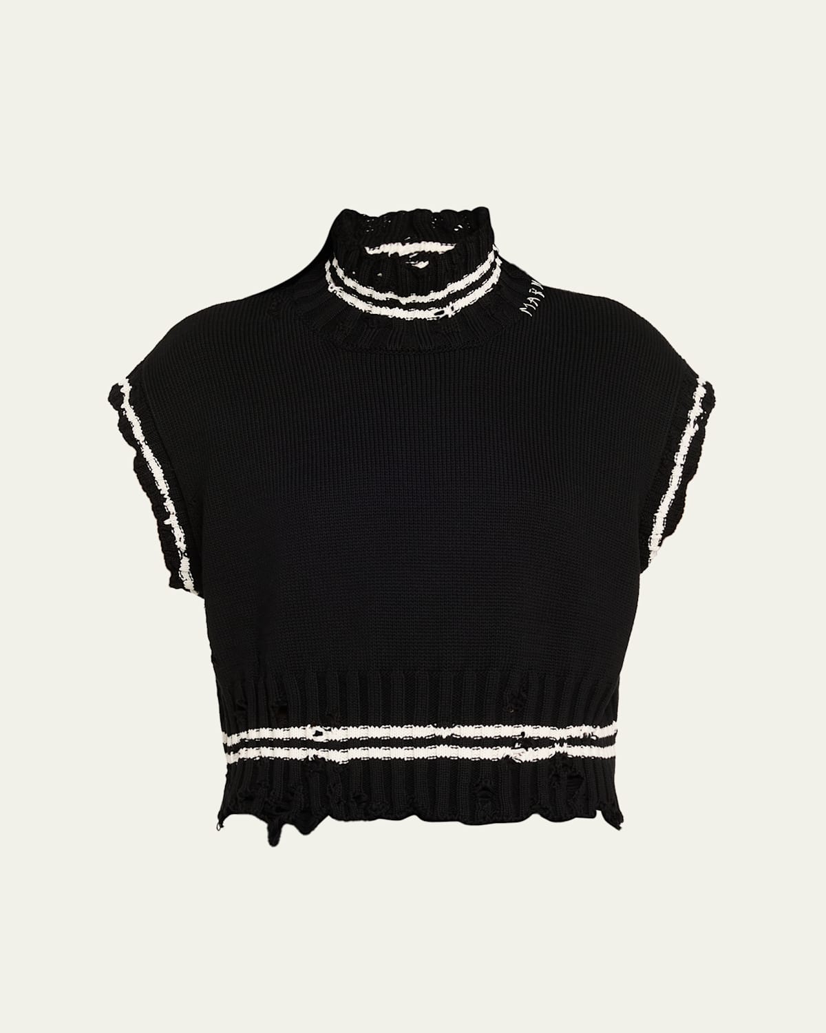 Turtleneck Sleeveless Boxy Sweater
