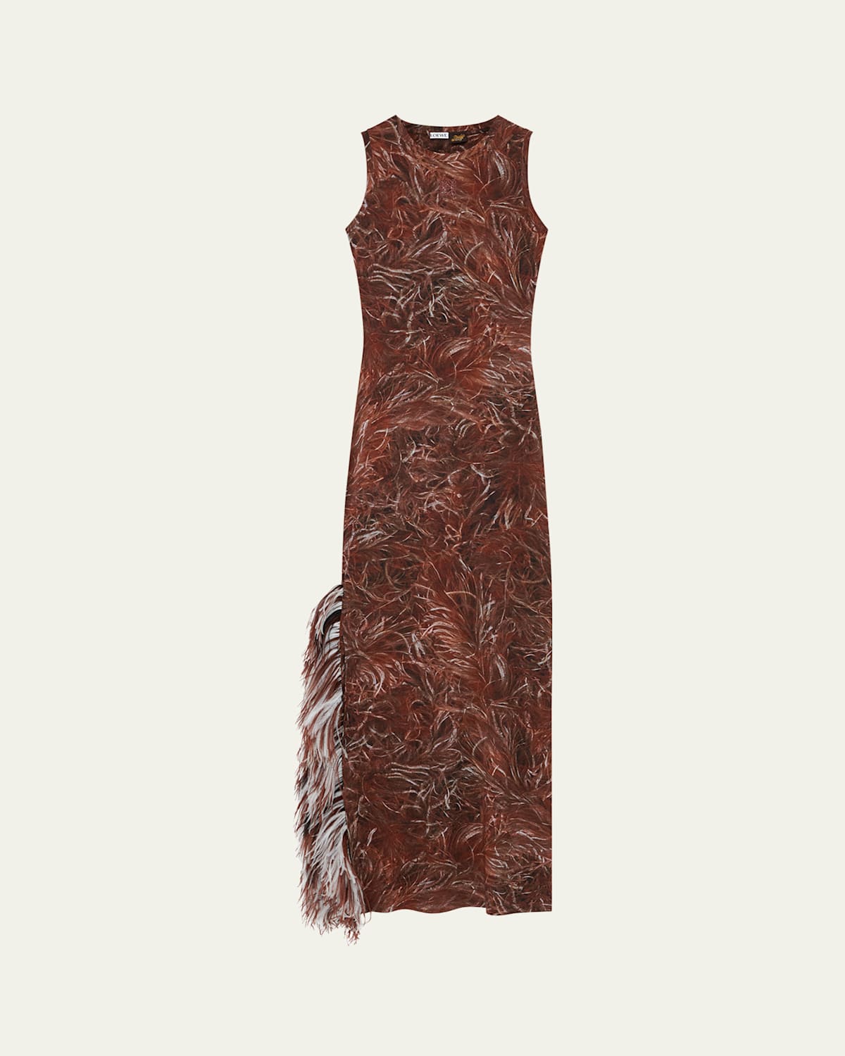 Loewe Feather Detail Tank Maxi Dress