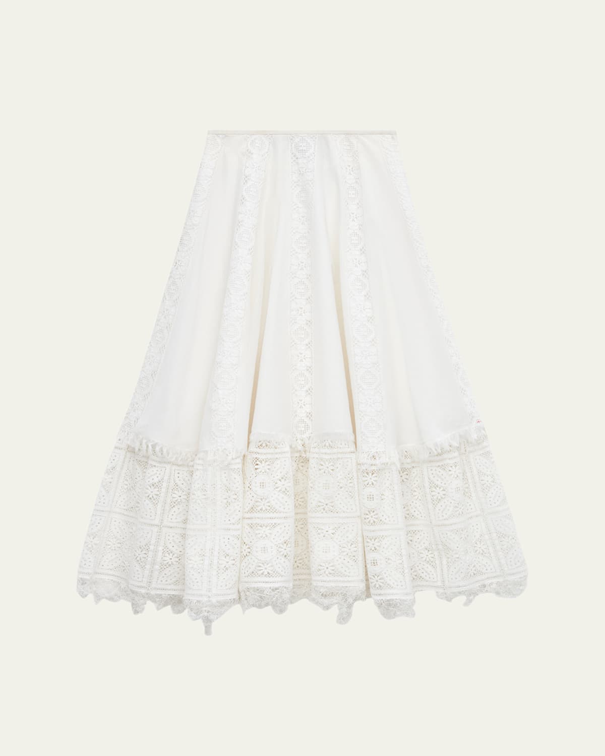 Loewe Lace-inset Layered Midi Skirt