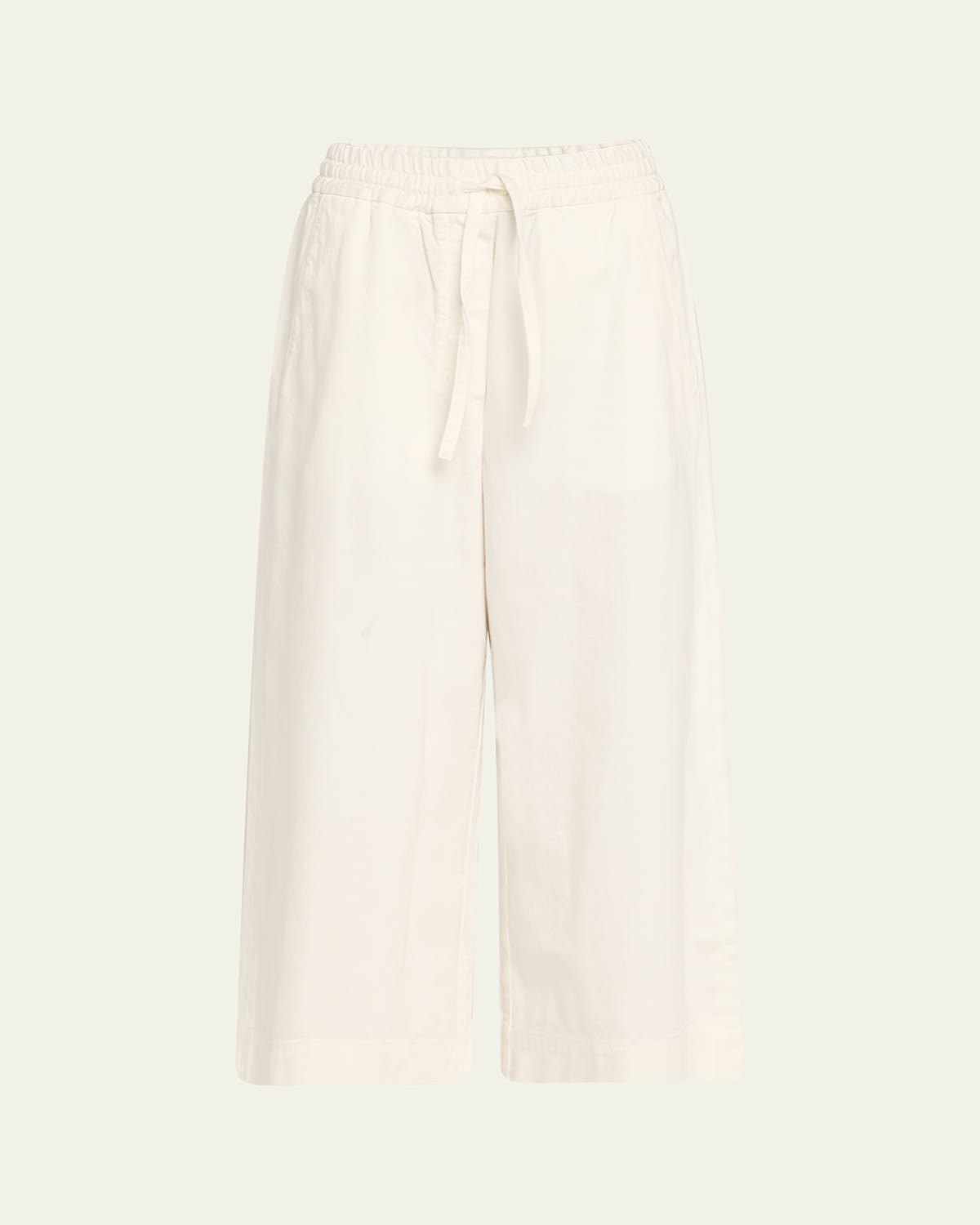 Loewe Anagram Drawstring Wide Leg Cropped Denim Trousers