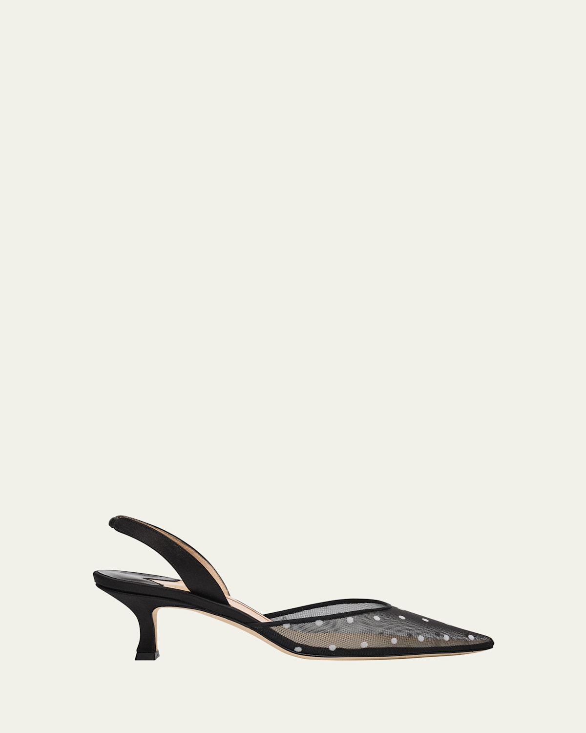 Manolo Blahnik Carolyne Polka-dot Mesh Pumps