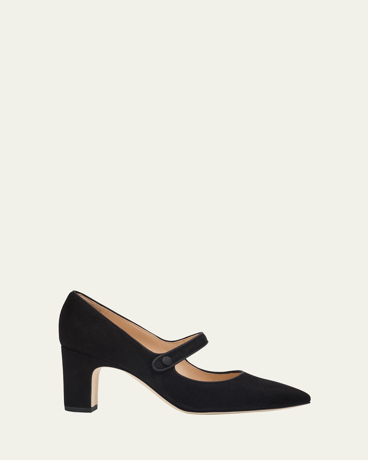Manolo Blahnik Campariba 70 Grosgrain-trimmed Suede Mary Jane Pumps In Black
