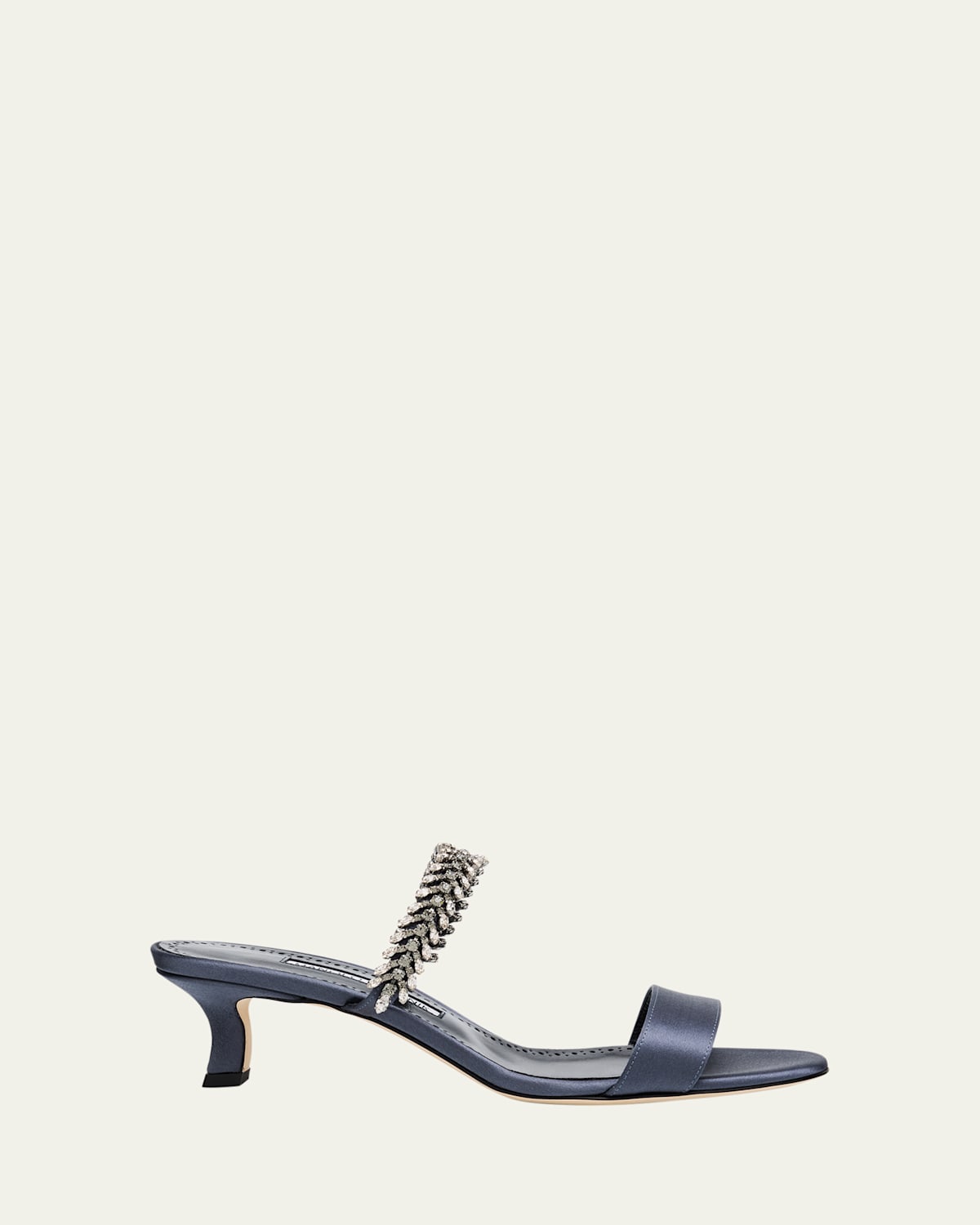 Manolo Blahnik Kifasan Embellished Satin Kitten-heel Sandals