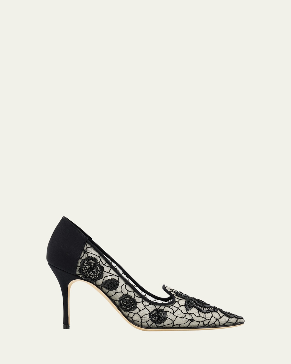 Milandra Beaded Floral Lace Pumps