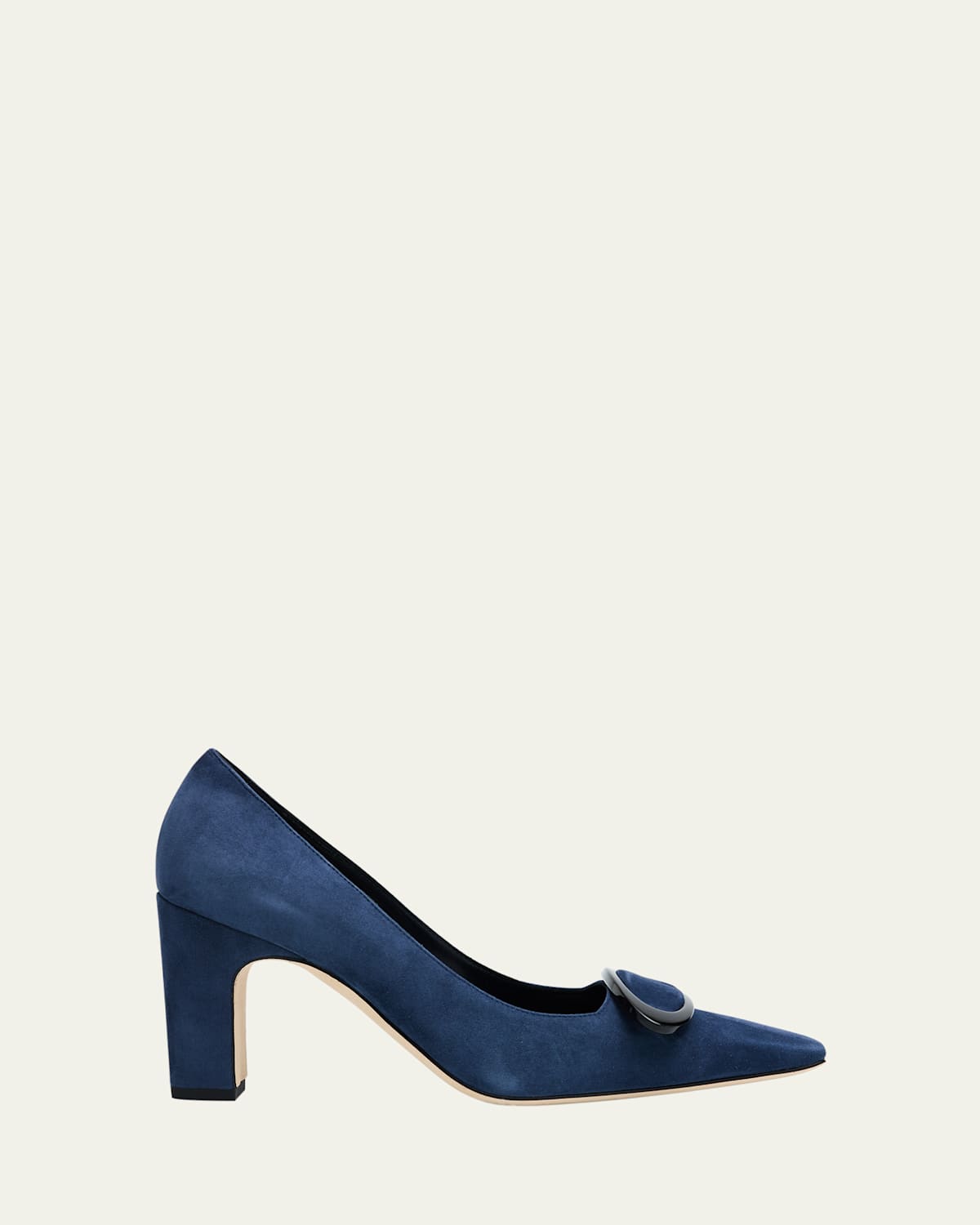 Manolo Blahnik Fenixhi Kid Suede Pumps In Blue