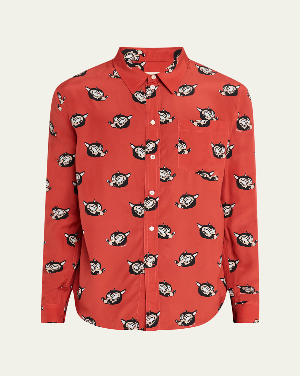 Marni Hemd Mit Wolves-print In Orange