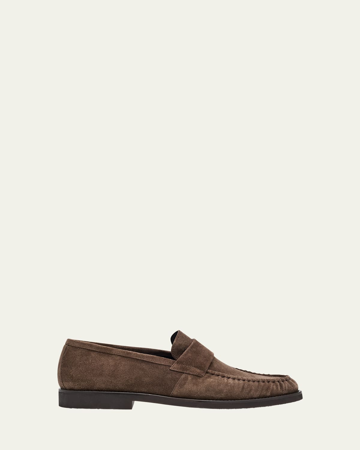 Men's Suede Moc-Toe Penny Loafers