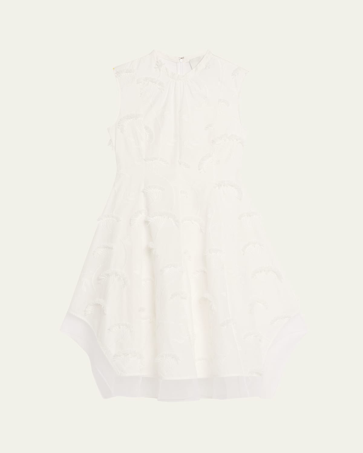 Embroidered Organza Sleeveless Midi Dress