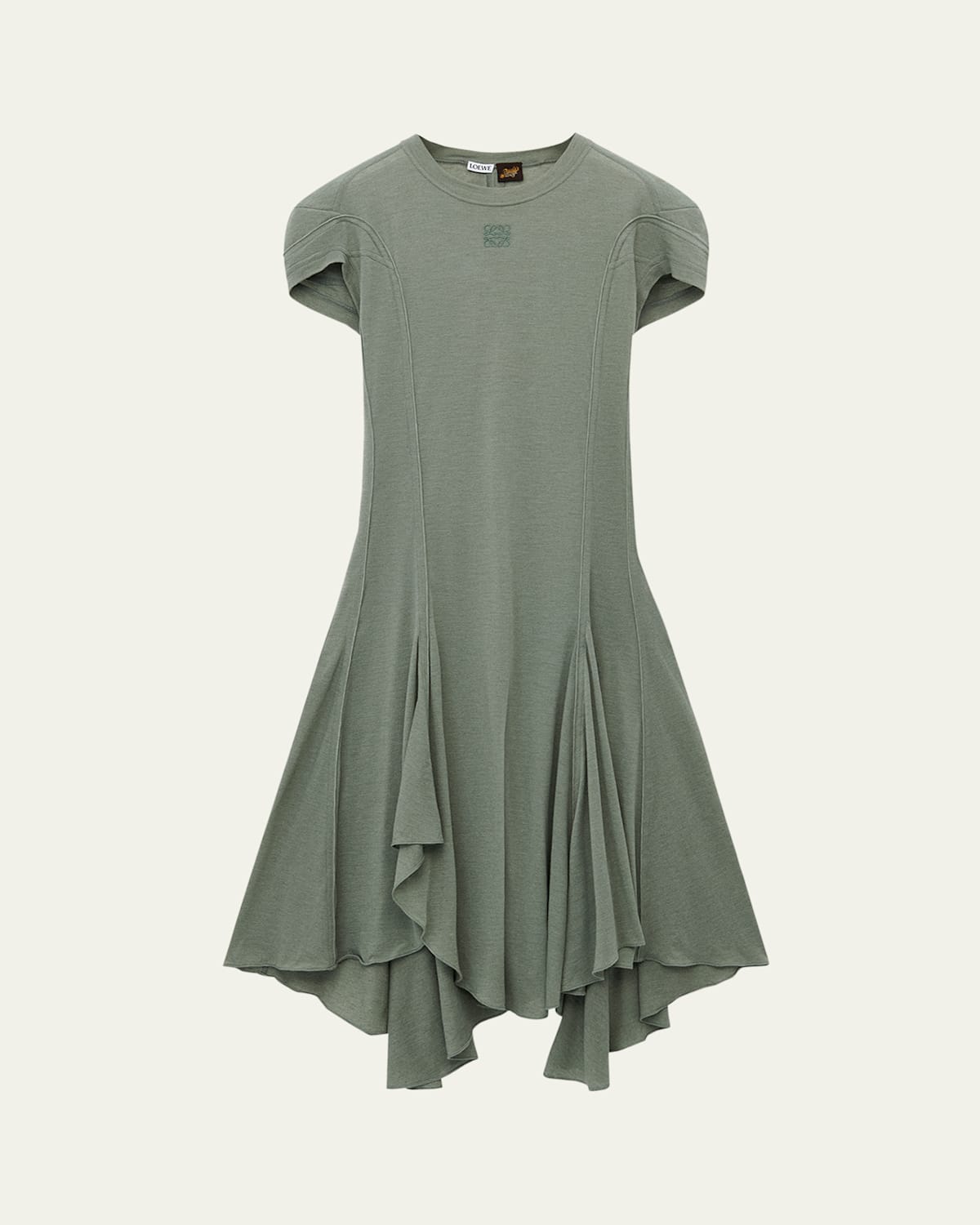 Loewe Puff-sleeve Anagram Asymmetric Dress