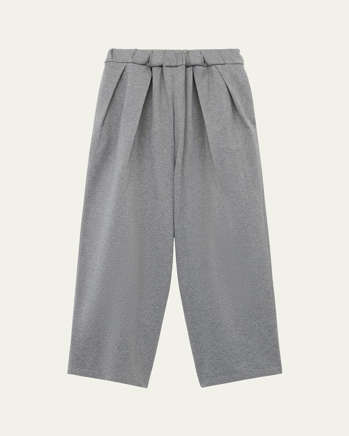 Loewe Drawstring Wide-leg Pleated Sweatpants In Gray
