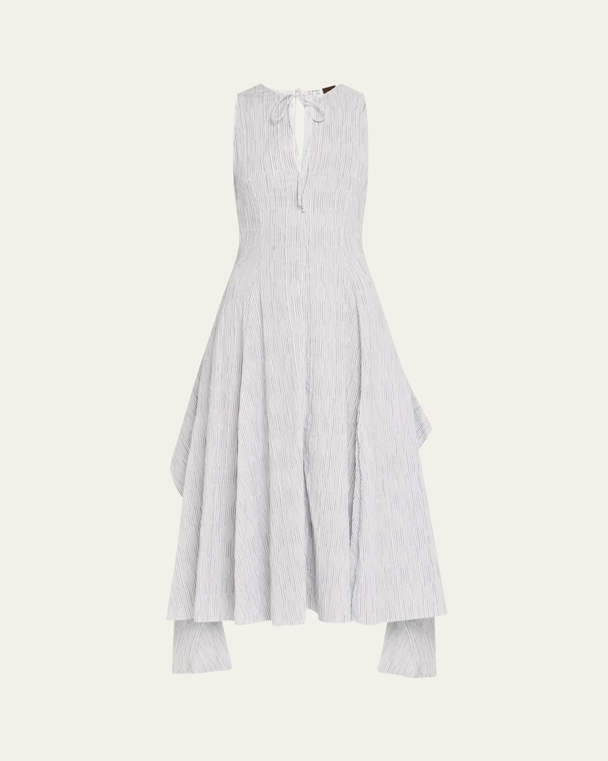 Loewe Striped Keyhole Tie-front Dress