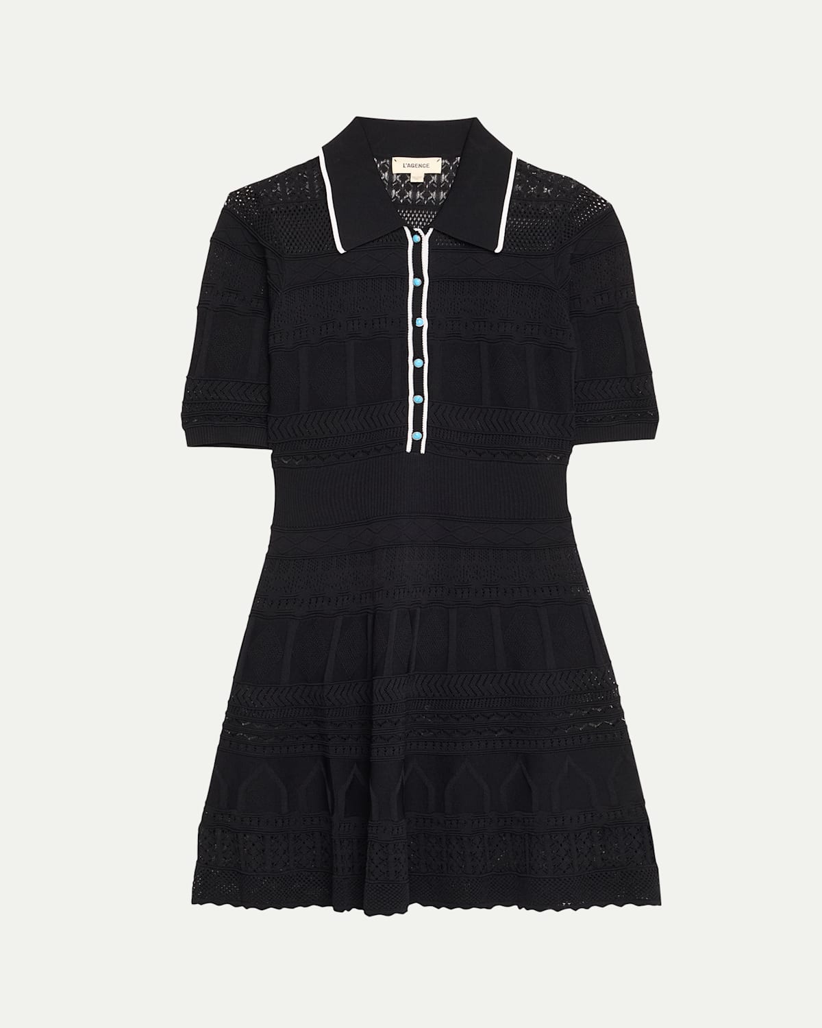 L Agence Dakoa Collared Flare Mini Dress