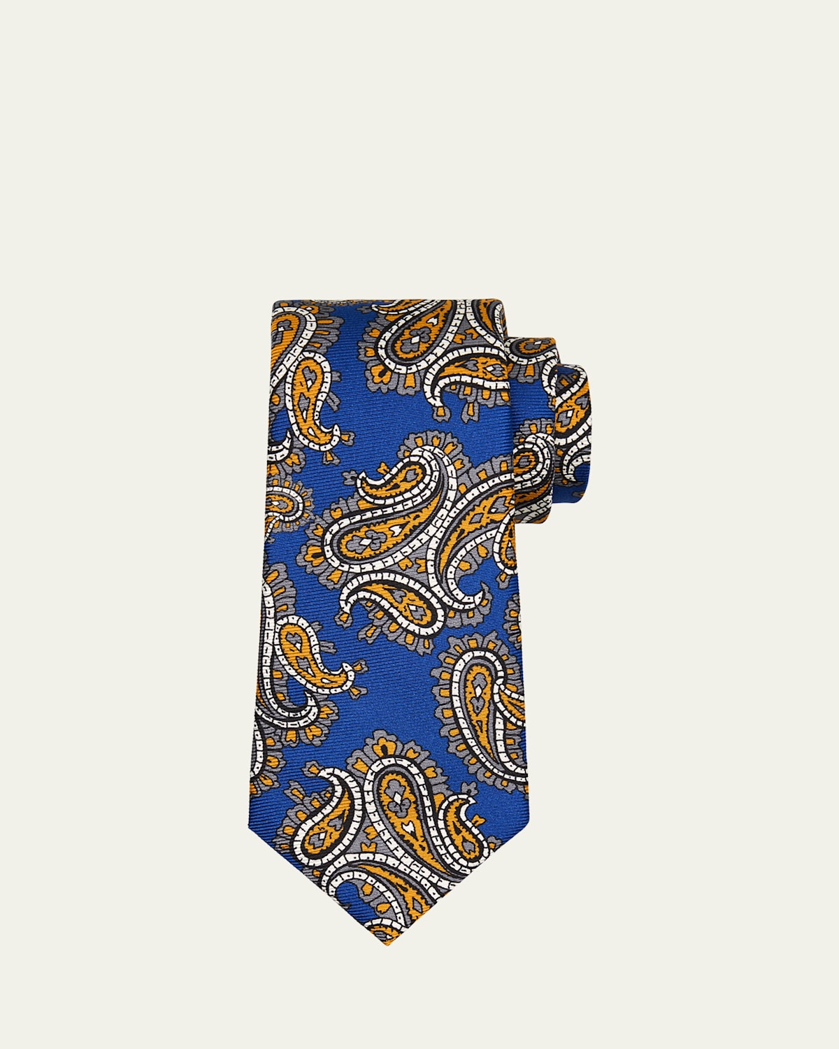 Kiton Men's Large Paisley Silk Tie