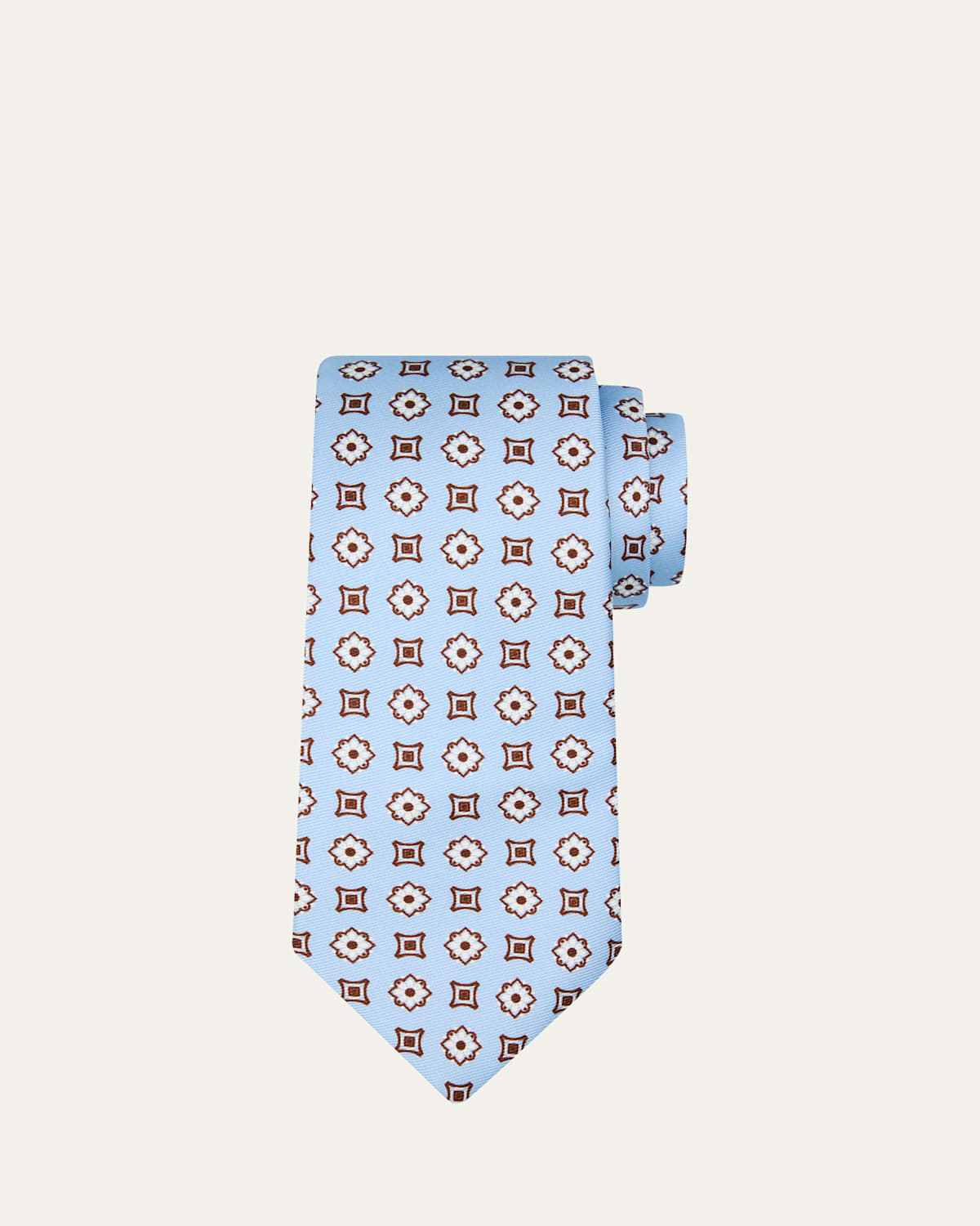 Kiton Men's Floral Medallion Silk 7-Fold Tie