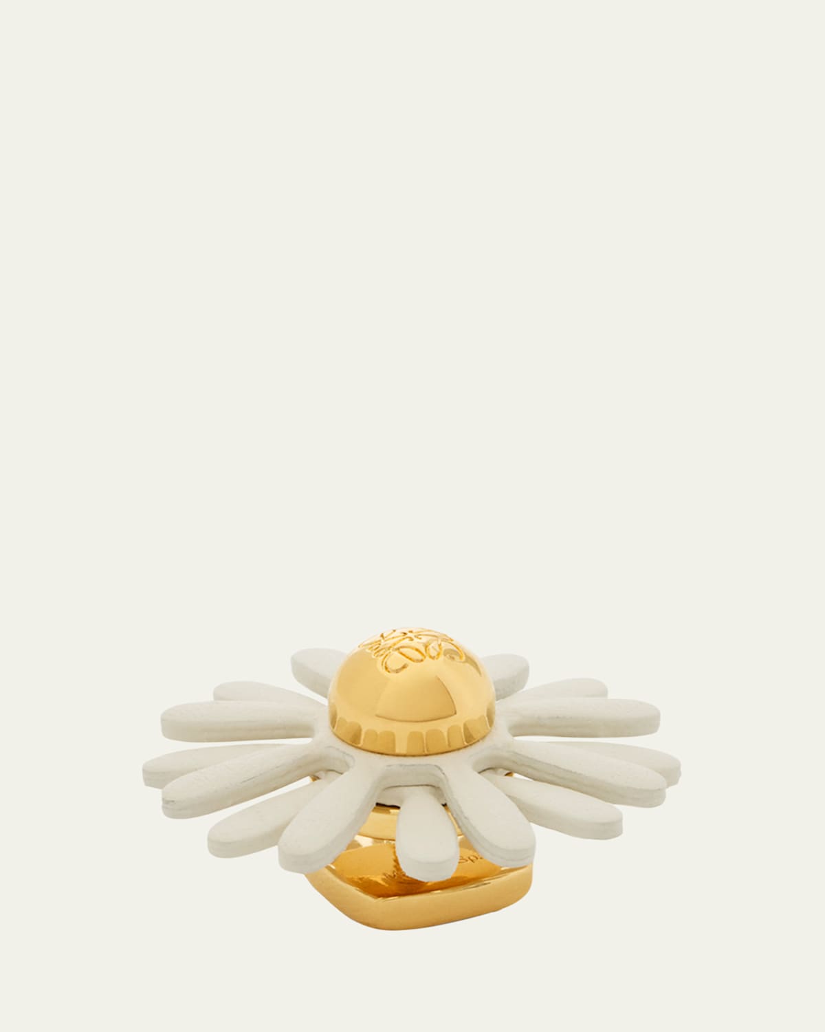 Loewe Flower Pin In Brass And Calfskin