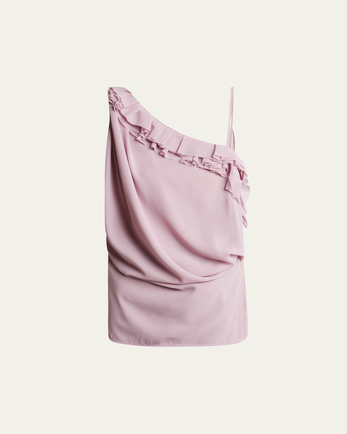 Dries Van Noten Ciska Ruffle One-Shoulder Wrap Shirt