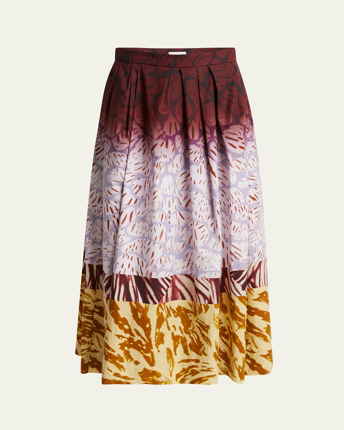 Shop Dries Van Noten Soni Mixed-print Pleated Skirt