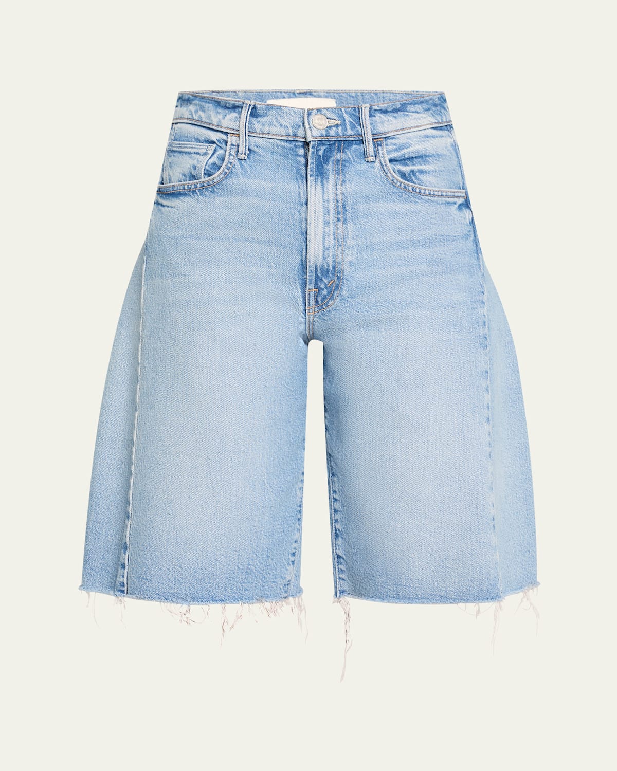 MOTHER THE HALF-PIPE BERMUDA FRAY DENIM SHORTS 