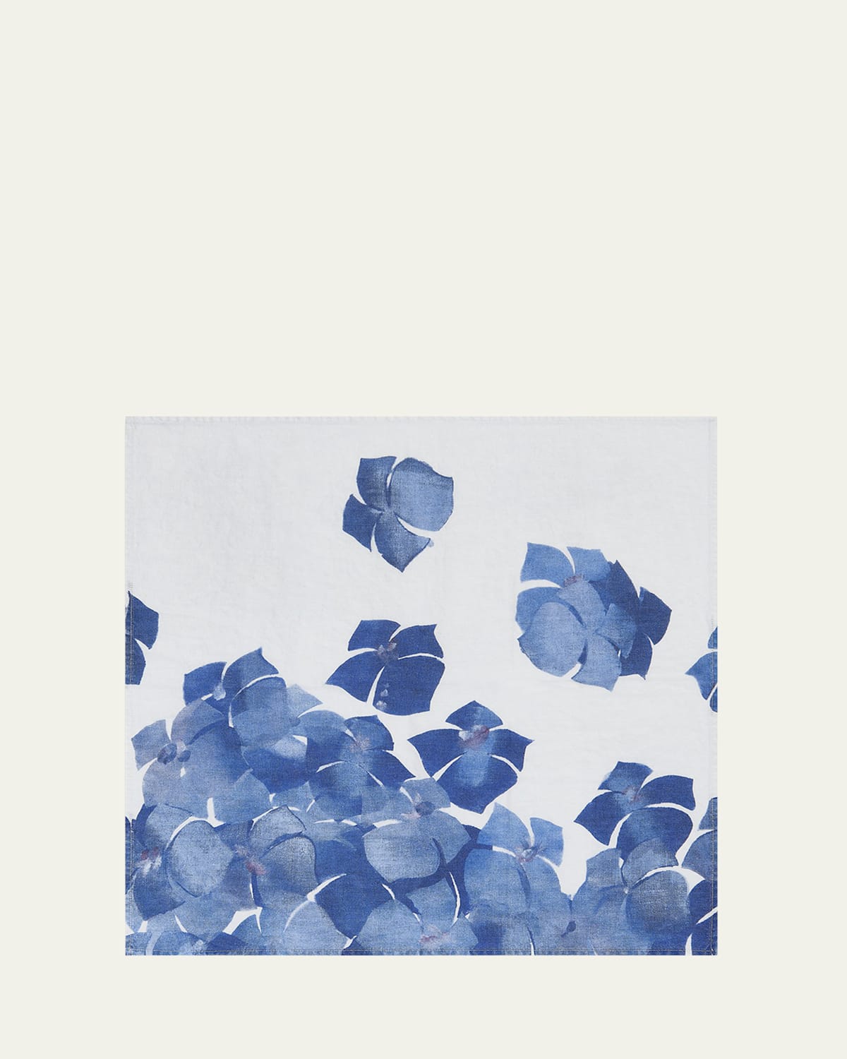 Summerill & Bishop X Chiara Grifantini Hydrangea Linen Napkin In Blue