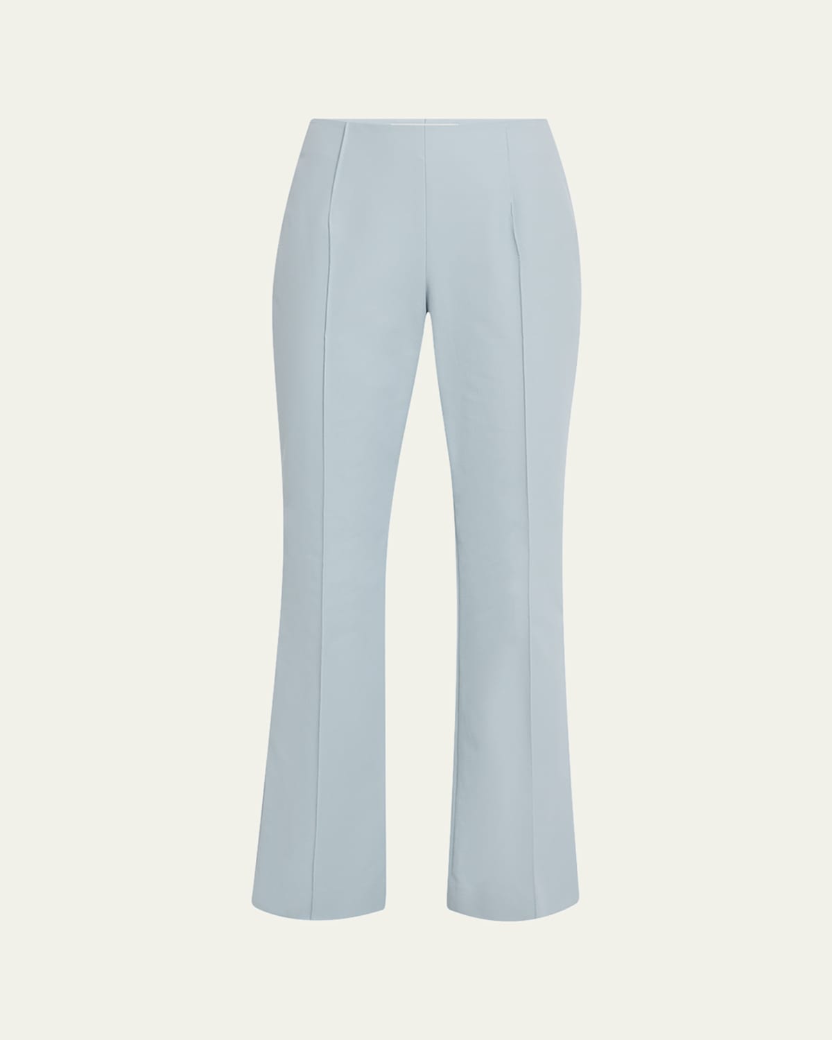 Lafayette 148 Vesey Seamed Flare-leg Crop Pants In Blue
