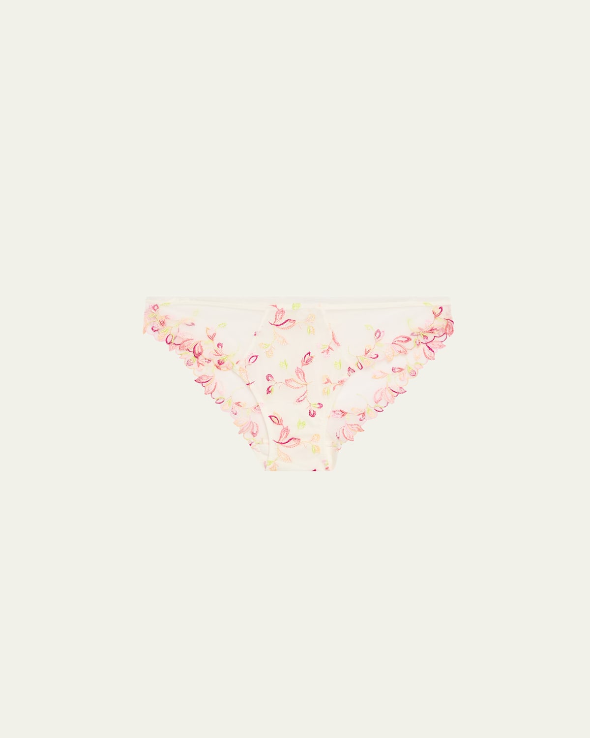 Folie D'Ete Floral-Embroidered Italian Briefs