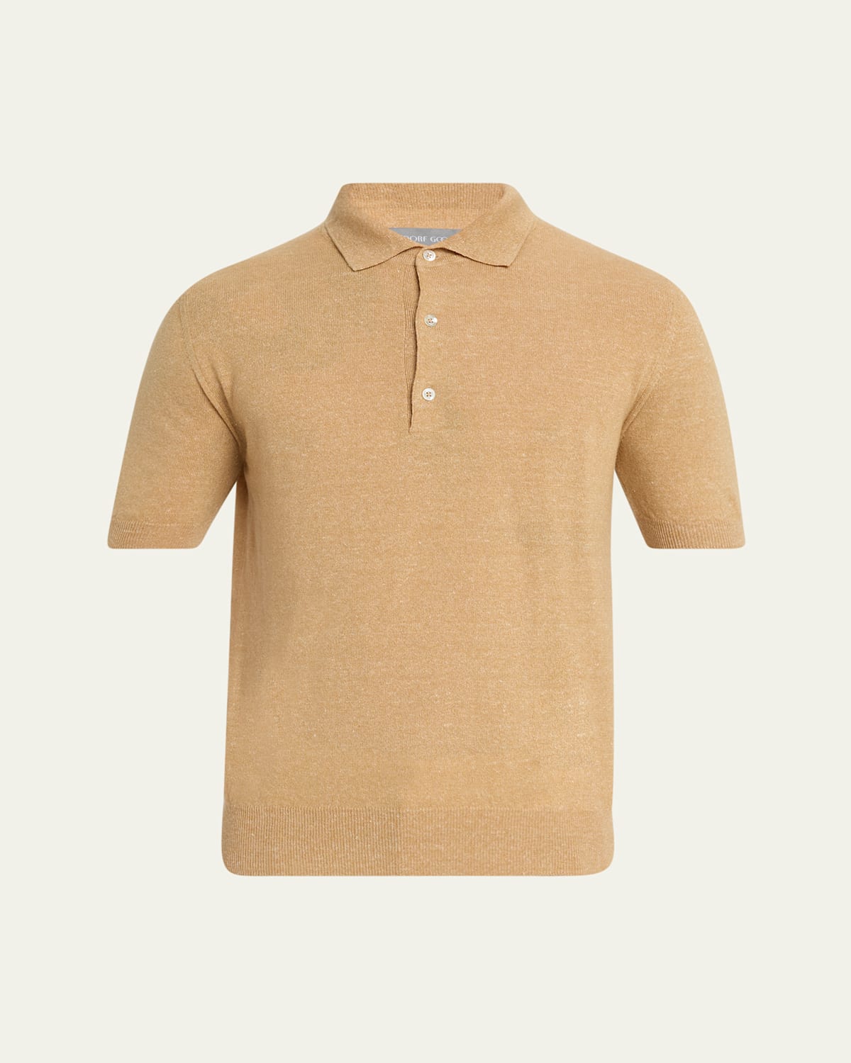 Men's Cashmere and Linen Short-Sleeve Polo Sweater