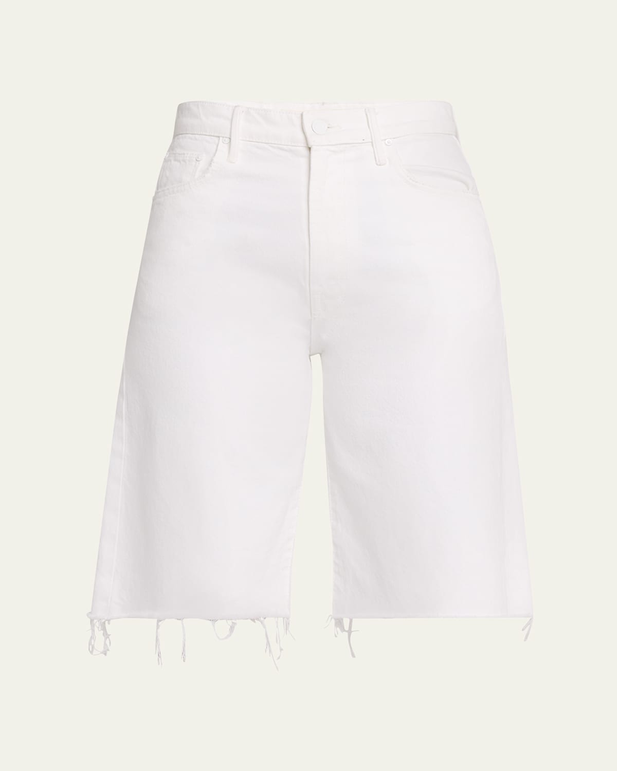 Mother The Maven Bermuda Fray Denim Shorts
