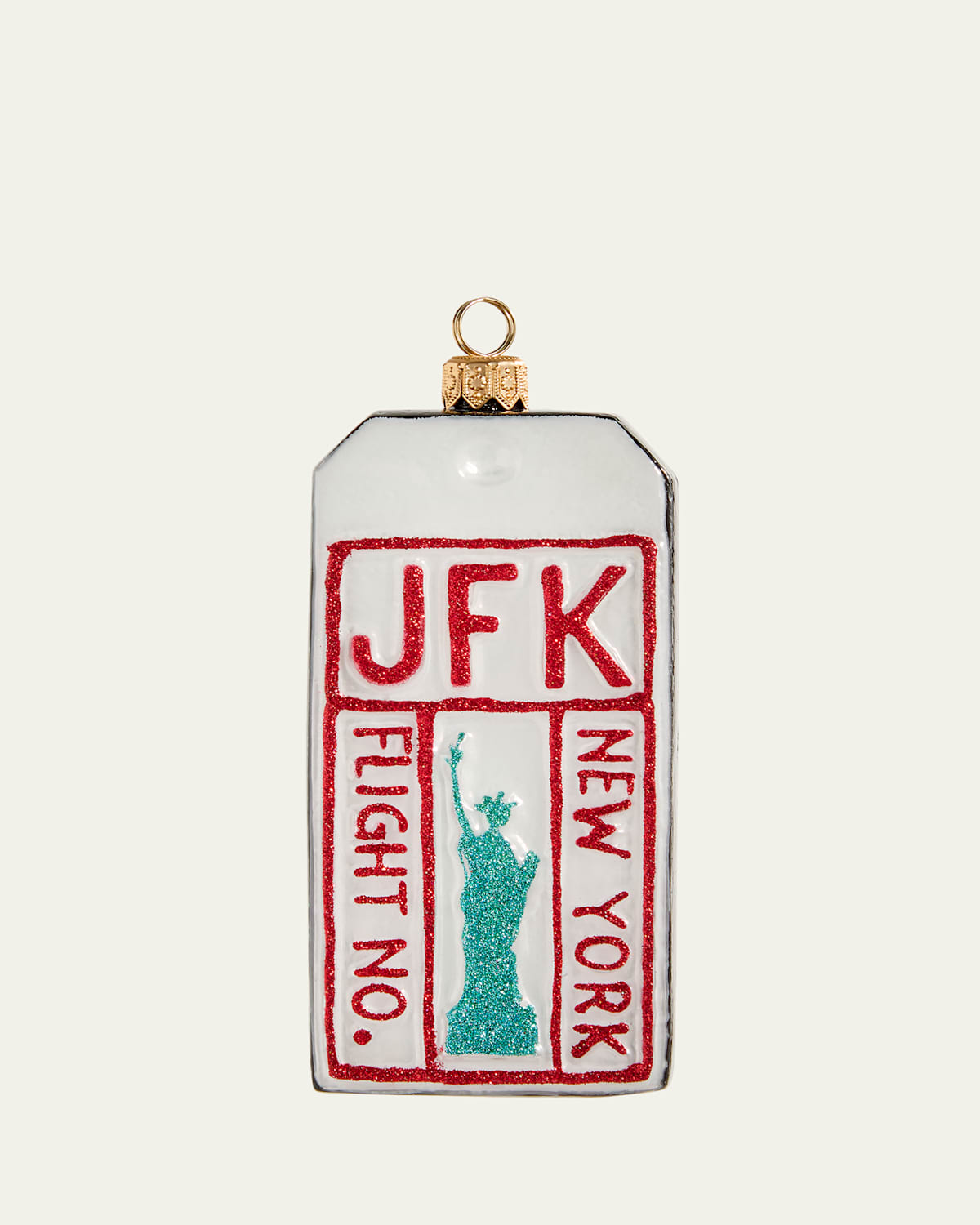 Joy To The World Collectibles New York Luggage Tag Christmas Ornament In White