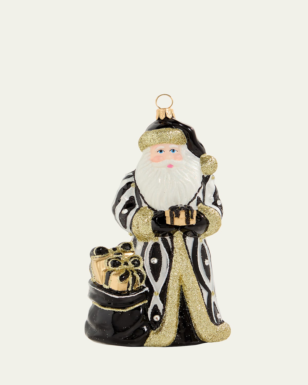 Joy To The World Collectibles Glitterazzi Opposites Attract Santa Christmas Ornament In Black