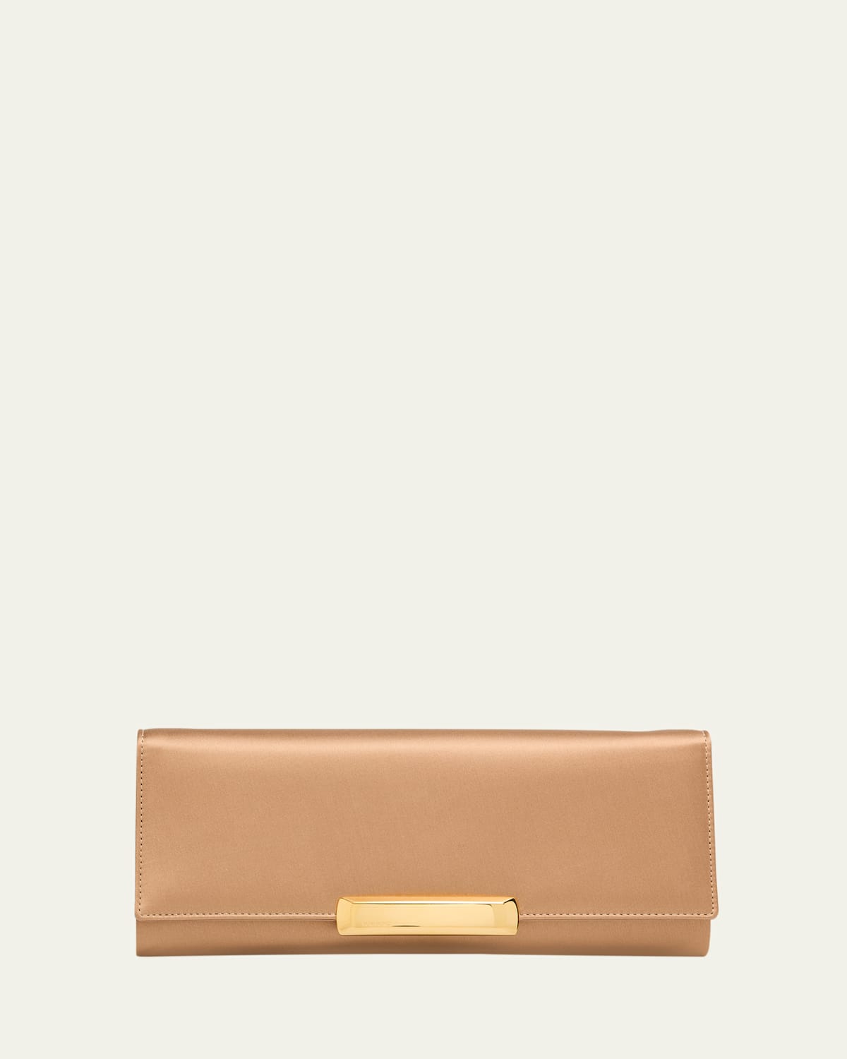 Tom Ford Bar Clutch Bag In Satin In Nude