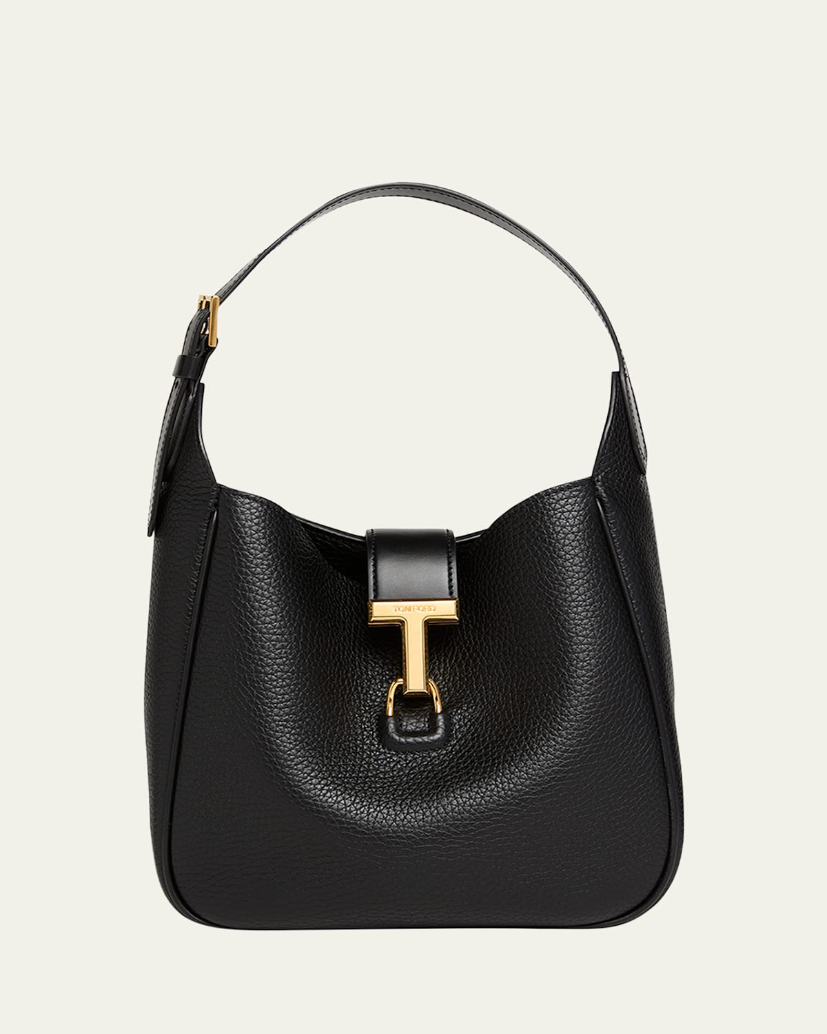 Tom Ford Monarch Small Hobo Bag In Grained Leather