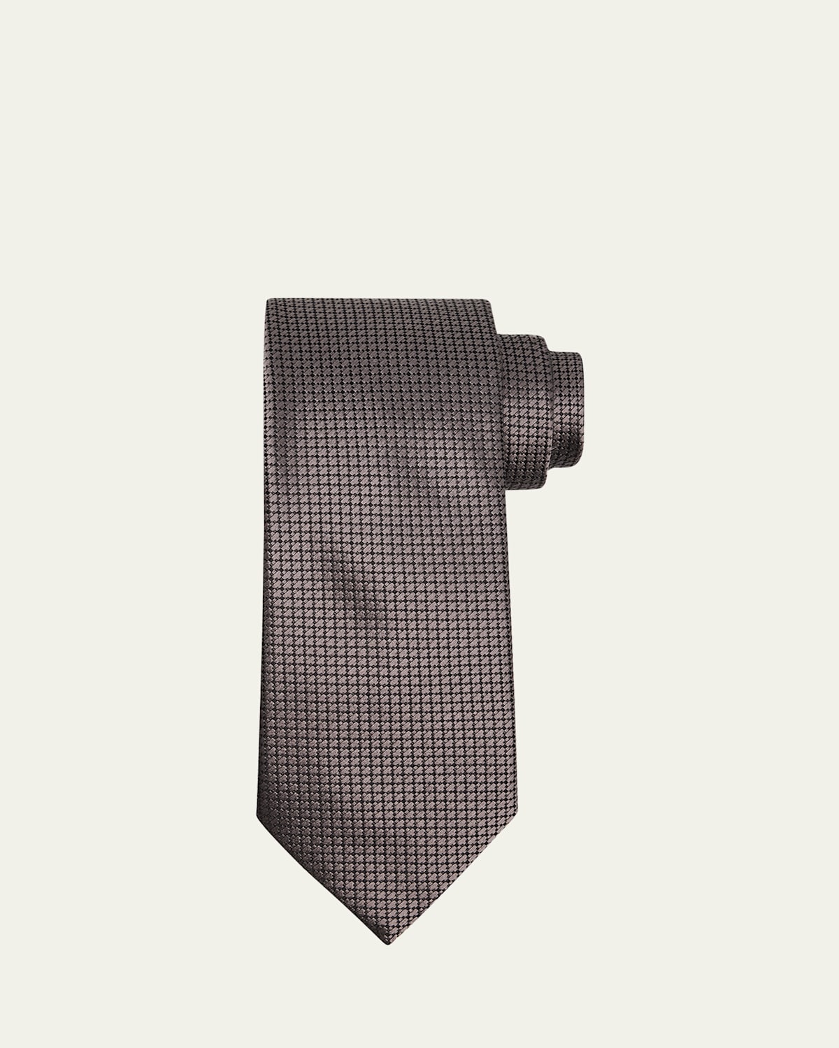 ZEGNA Men's Neat Micro-Jacquard Silk Tie | Thumbnail 4