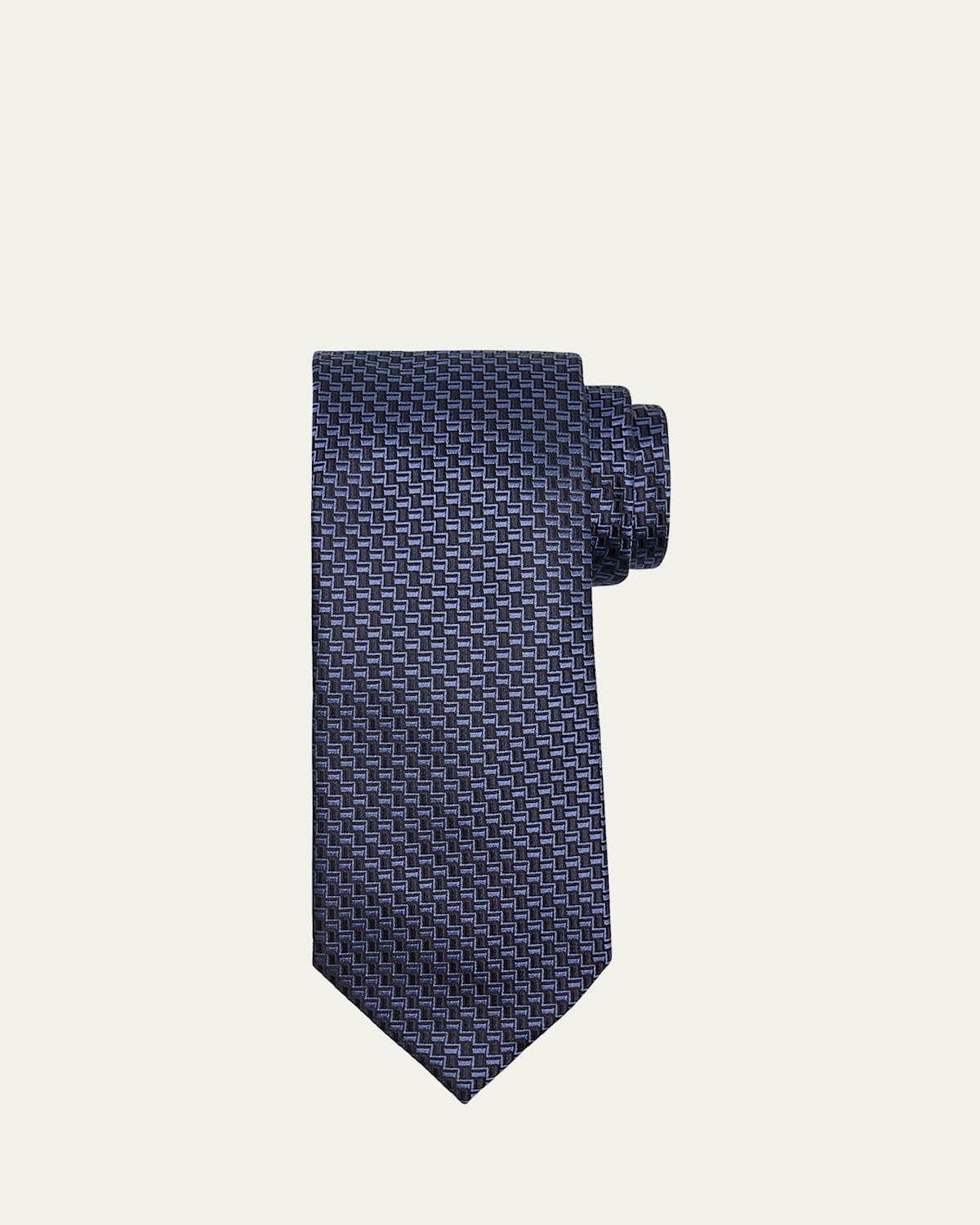 Zegna Men's Bicolor Basketweave Silk Tie In Blue