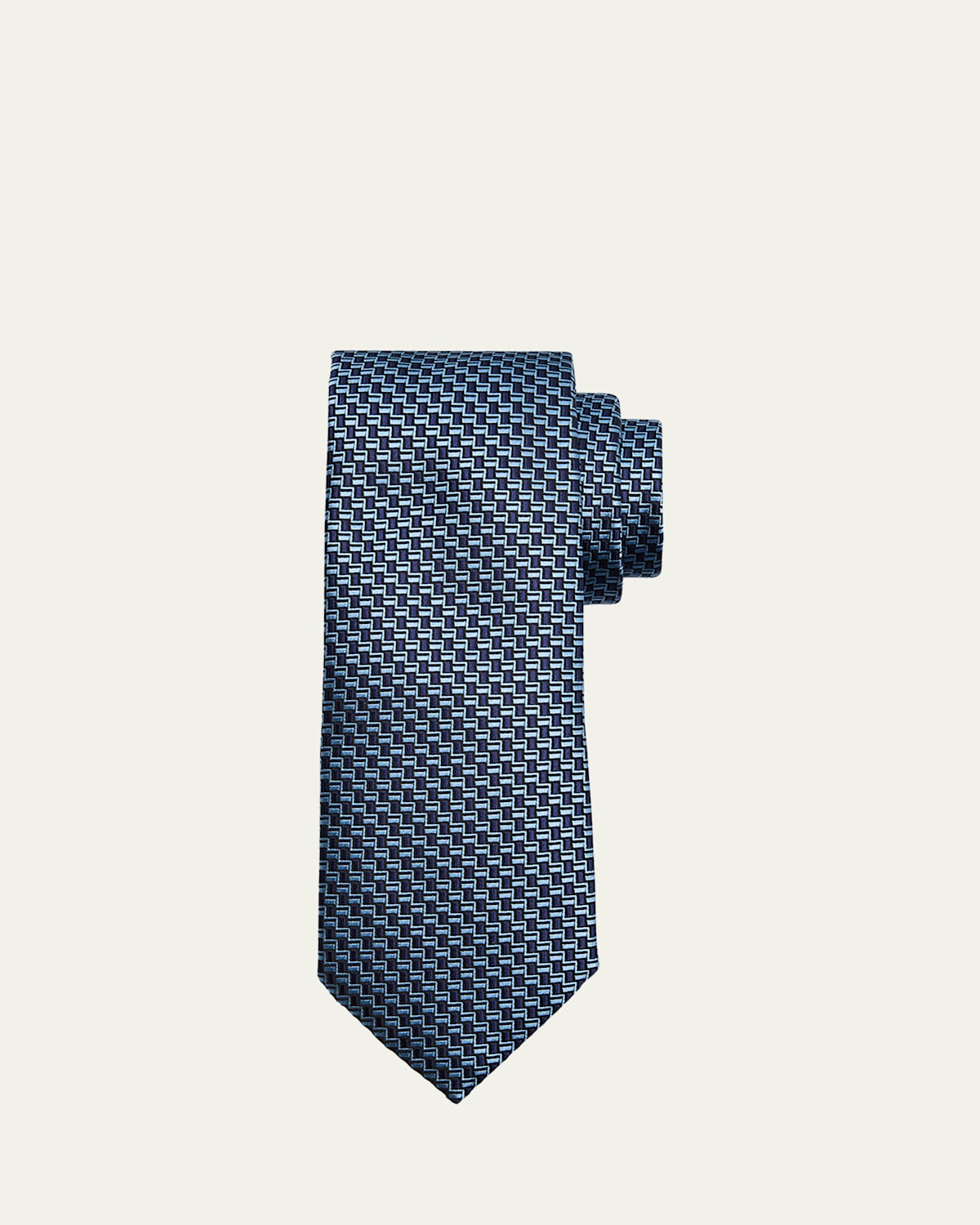 Zegna Men's Bicolor Basketweave Silk Tie In Blue